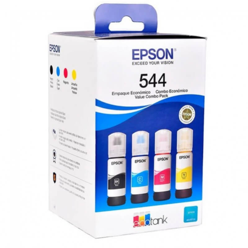 PACK DE TINTAS EPSON T544 4 COLORES NEGRO + COLORES ORIGINAL (T544520-4P)