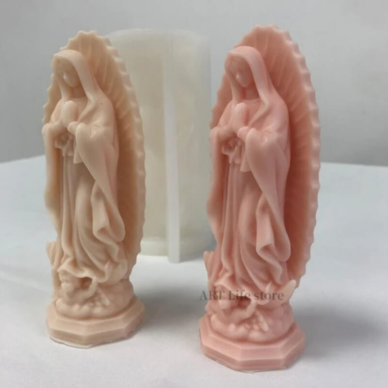 Molde de silicona con diseño VIRGEN DE GUADALUPE 3 D L para uso en Velas, Jabones, resina, alimentos.