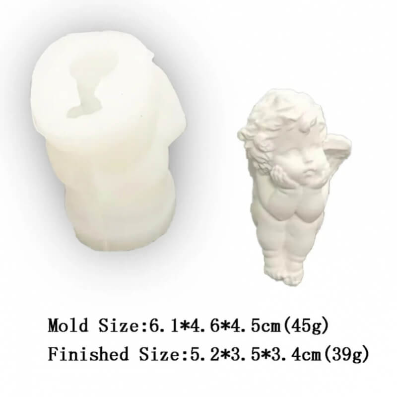 Molde de silicona con diseño ANGEL 3D 7TS para uso en Velas, Jabones, resina, alimentos.