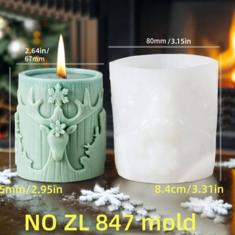 Molde de silicona con diseño CILINDRO RENO REAL 847 para uso en Velas, Jabones, resina, alimentos.