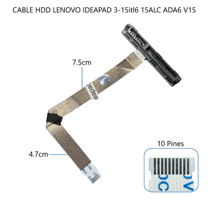 CABLE DE DISCO DURO HDD LENOVO Ideapad 3-15itl6 15ALC ADA6 V15