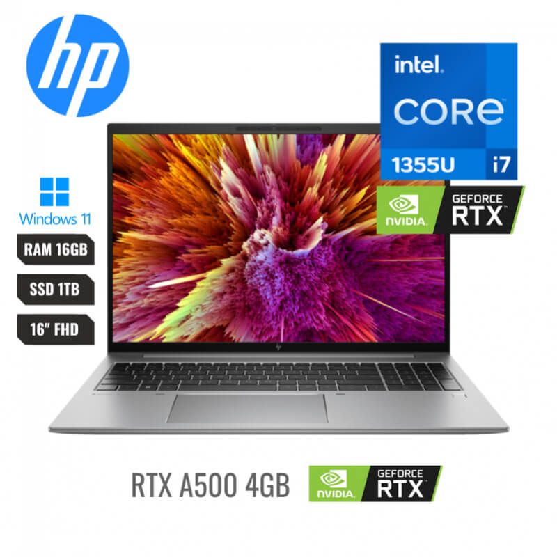 COMPUTADOR HP PORTATIL ZBOOK FIREFLY CORE I7 1355U 16GBDDR5 1TBSSD RTXA500 4GB 16 WUXGA W11PRO 1/1/0