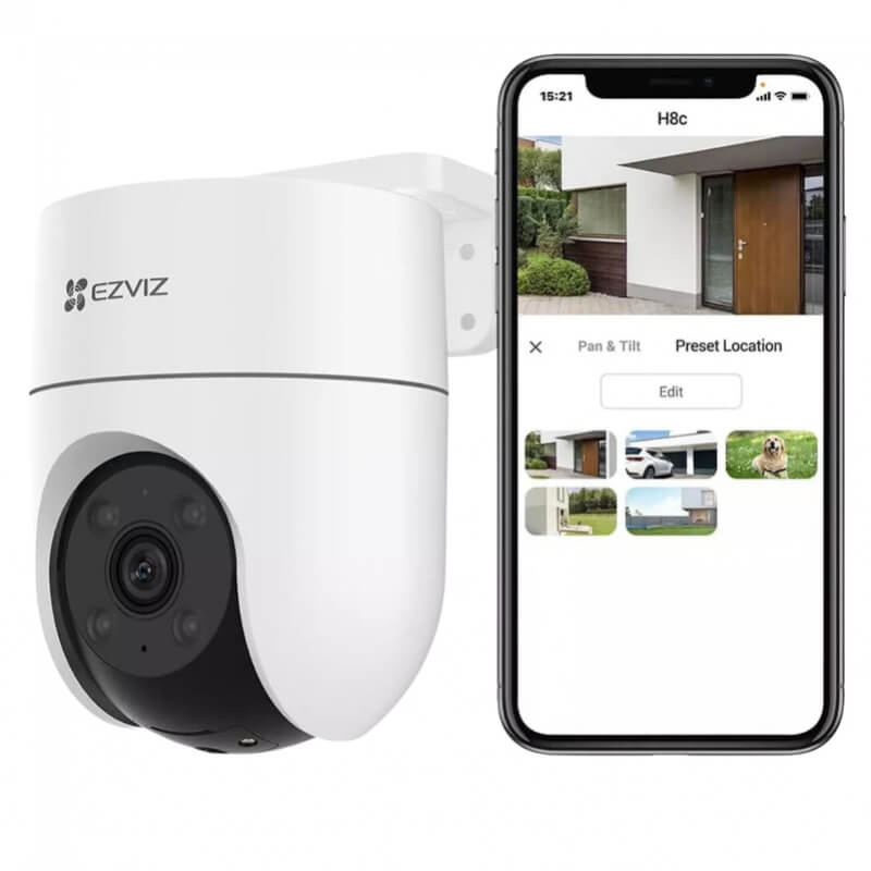 CAMARA IP EZVIZ H8C 2MP/360/IP65/WIFI 2.4GHZ/BIDIRECCIONAL/SILUETA HUMANA/MICROSD Y NUBE/DEFENSA ACT