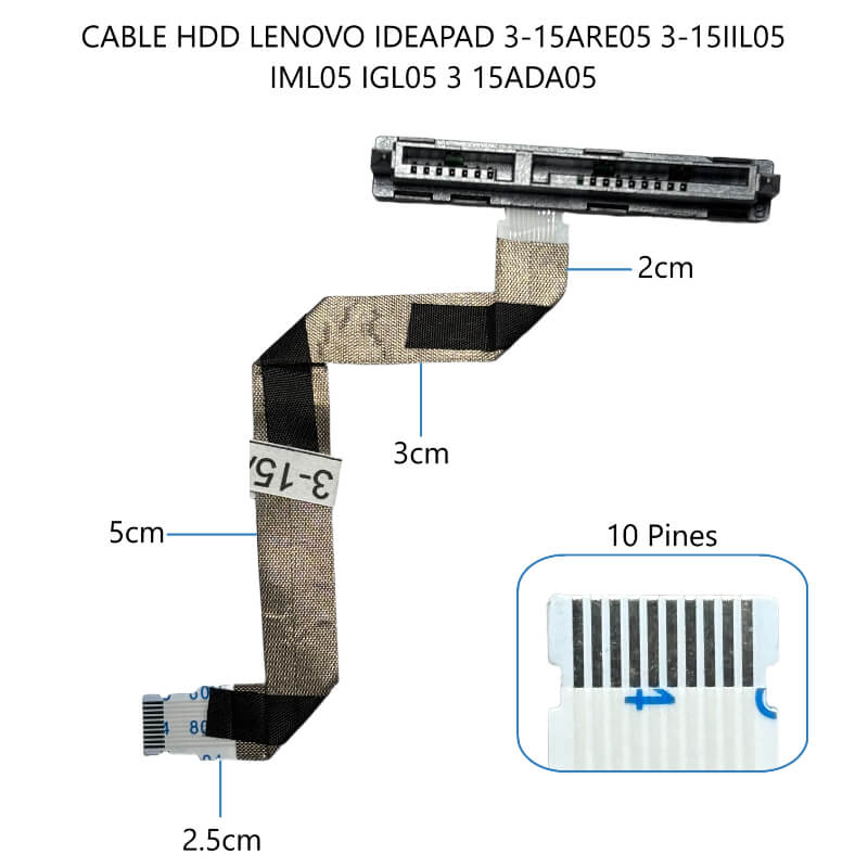 CABLE DE DISCO DURO HDD Lenovo IdeaPad 3-15ARE05 3-15IIL05 IML05 IGL05 3 15ADA05