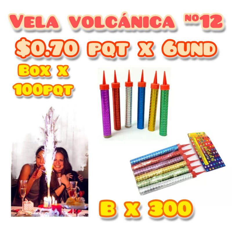 Vela volcánica 12cm bx300