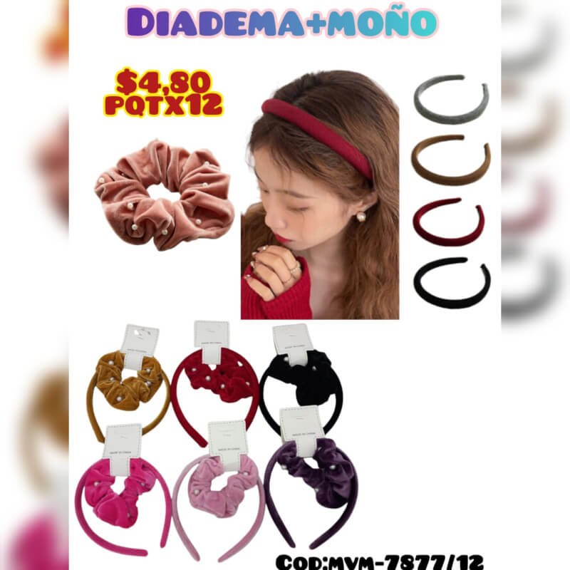 Diadema + Moño MVM-7877/12 pqtx12und