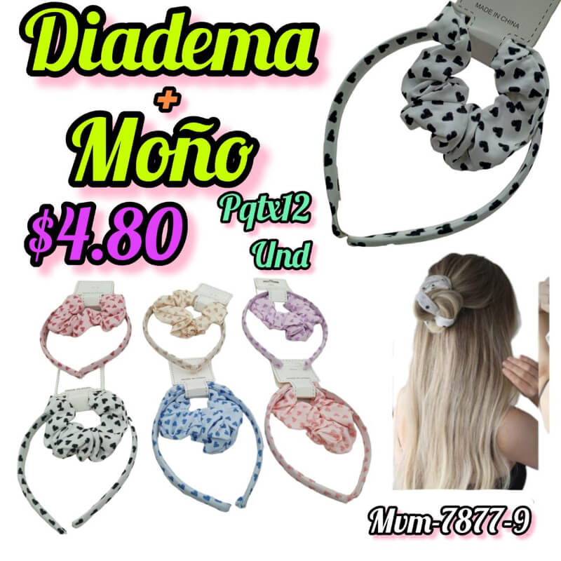 Diadema + Moño MVM-7877/9 pqtx12und