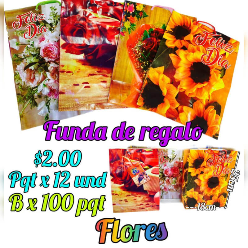 Funda de regalo de flores (M) pqtx12und Bx100pqts