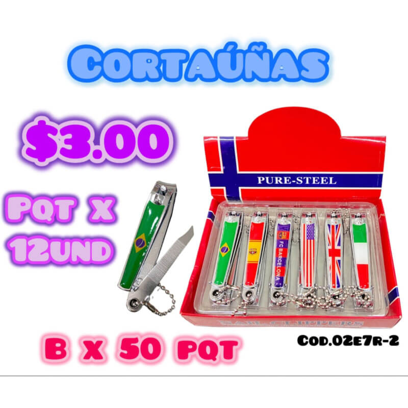 Corta uñas Pure-Steel cajaX12u Bx50pqt