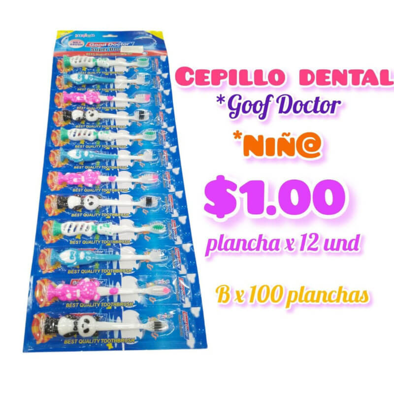 Cepillo de Dientes De Niños GoofDoctor PlanchaX12 Bx100