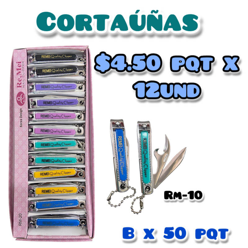 Corta Uñas Re,Mei rosado Cx12und Bx50C