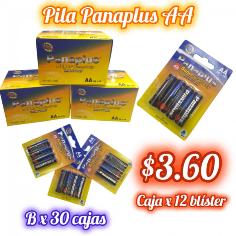 Pila Panapluss AA cajaX12blisterX4und Bx30 cajas