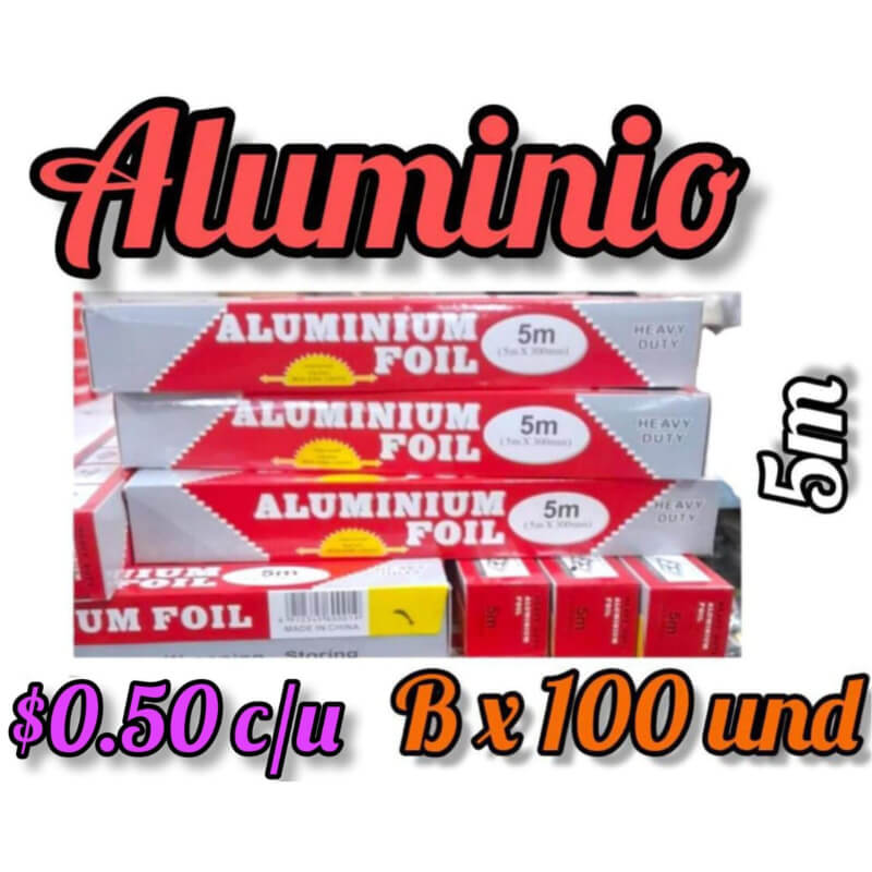 Papel de Aluminio Foil 5m Bx100und