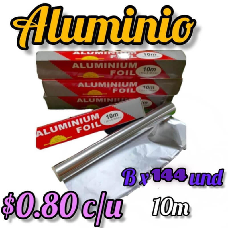 Papel De Aluminio Foil10m Bx144und