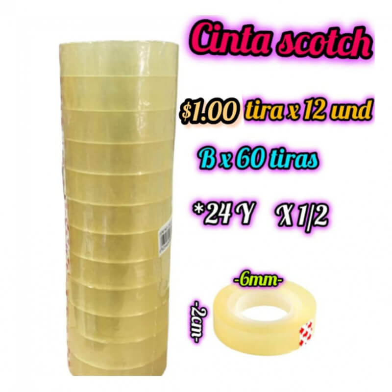 Cinta Scotch tira x 12 und