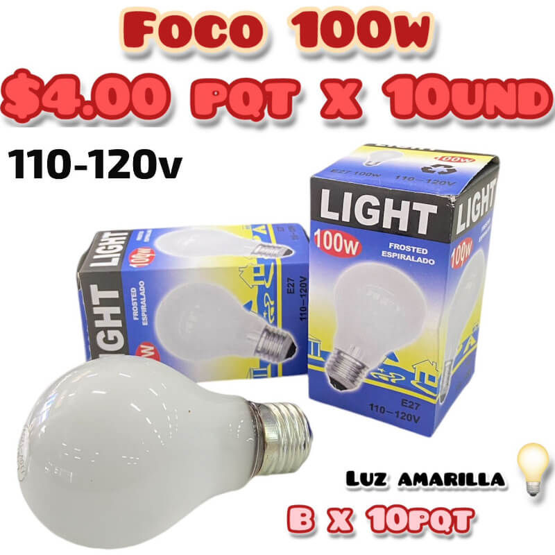 Foco Light 100w pqtx10und Bx10pqt