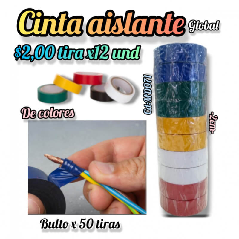 Cinta islante de colores GLOBAL - MD071