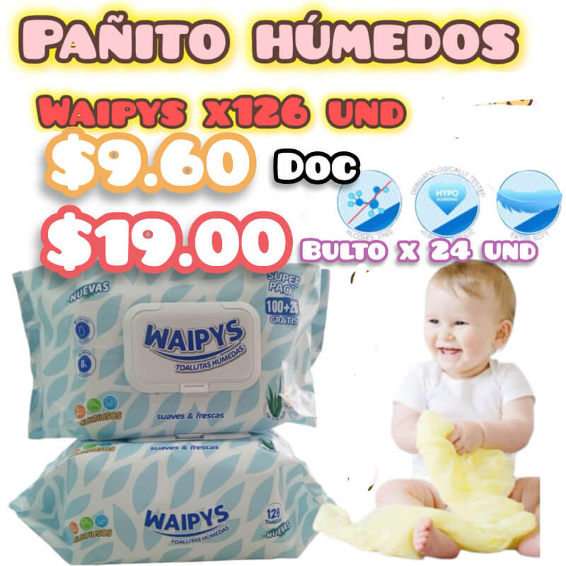 Pañitos Húmedos WAIPYS pqtX126und - Bx16pqt