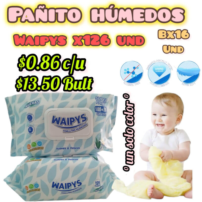 Pañitos Húmedos WAIPYS pqtX126und - Bx16pqt