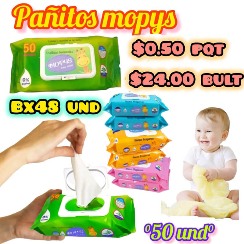 Pañitos Húmedos Mopys pqtX50und - Bx48pqt