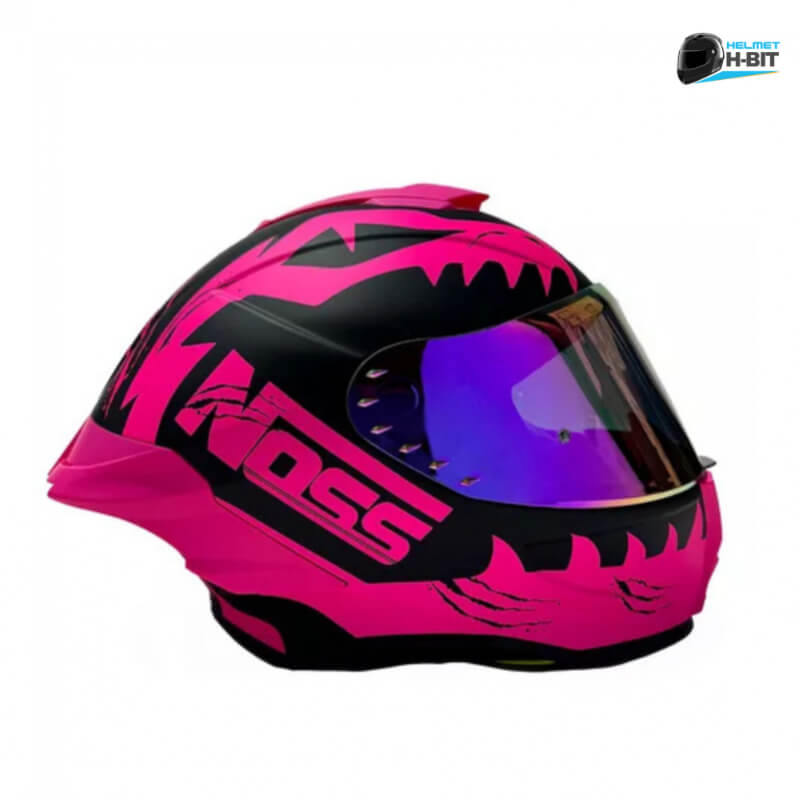 Casco Integral NOSS NS 801P Jurassic Bike Negro Rosa – Protección, Estilo y Confort para Motociclistas Audaces