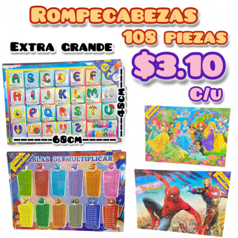 Rompecabeza extra grande 108piezas