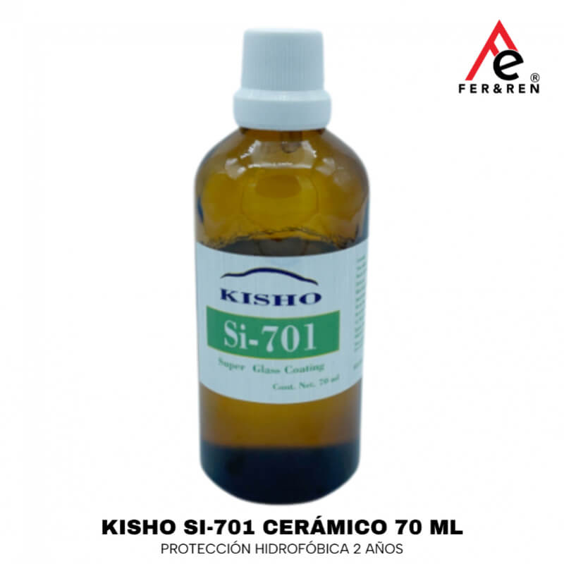 KISHO SI-701 Cerámico 70 ml – Recubrimiento cerámico automotriz con brillo intenso, capa gruesa y protección hidrofóbica 2 años | Distribuidora FerRen