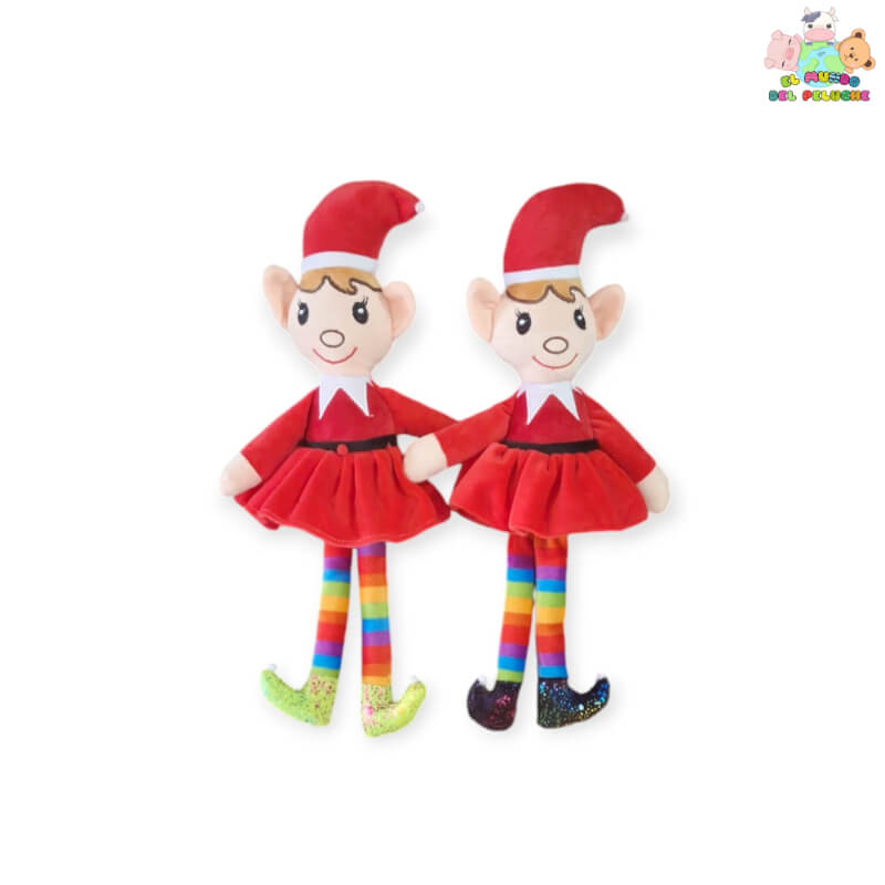 Duende Navideño con Botas Brillantes - Duendecillas Navideñas - 39cm | El Mundo del Peluche