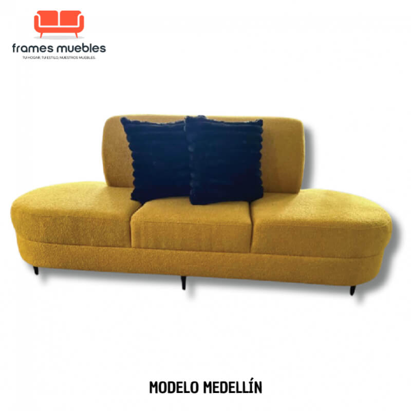 Sofá Modelo Medellín - Adaptable a tu estilo con Personalización en Color, Acabados y Medidas | Frames Muebles