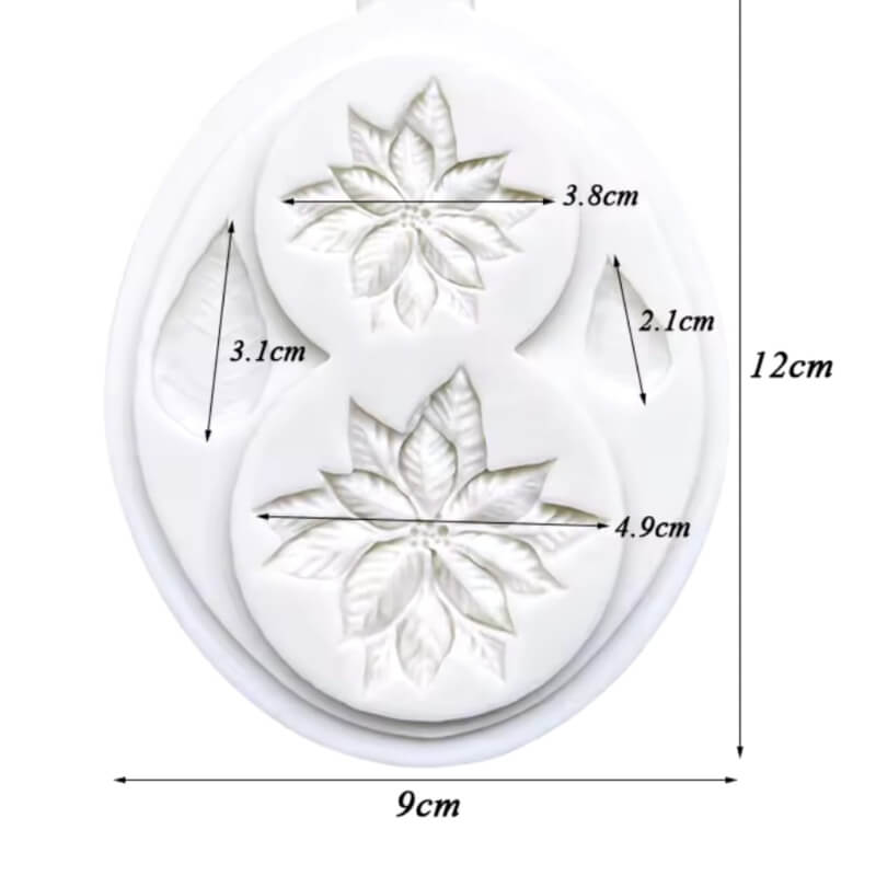 Molde de silicona con diseño FLOR DE NAVIDAD para uso en Velas, Jabones, resina, chocolate, porcelana fría.