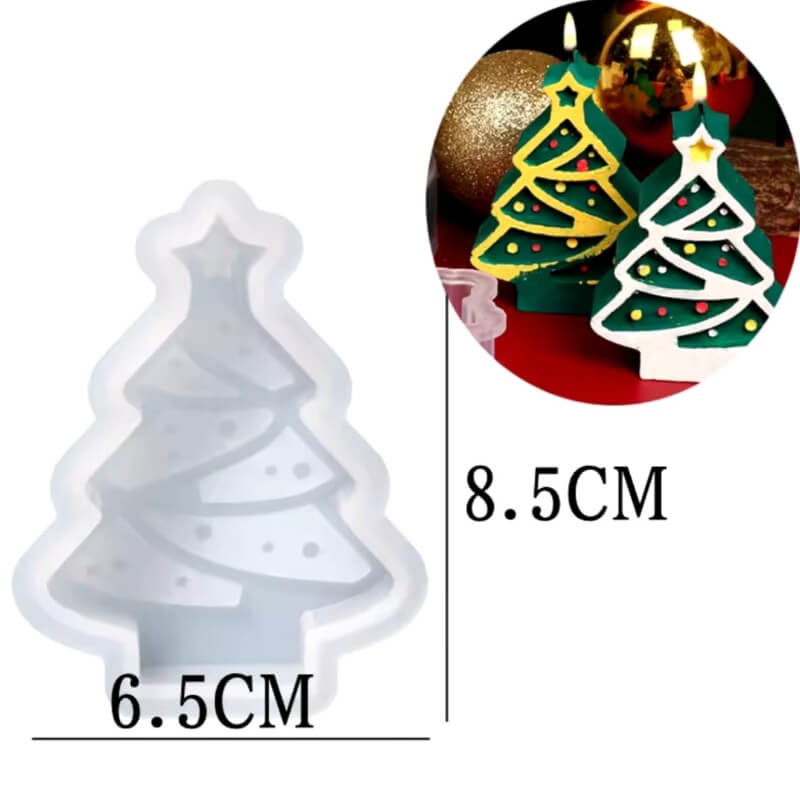 Moldes de silicona ARBOL NAVIDEÑO 2D para uso en velas, jabones, cemento, yeso, alimentos, resina.