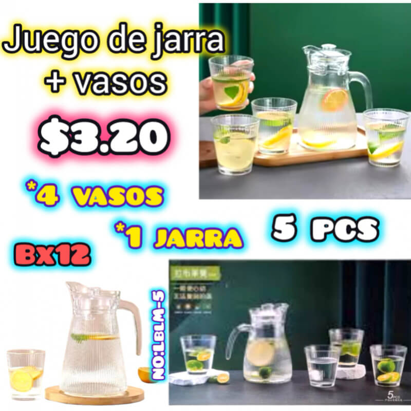 Juego de Jarra + Vasos