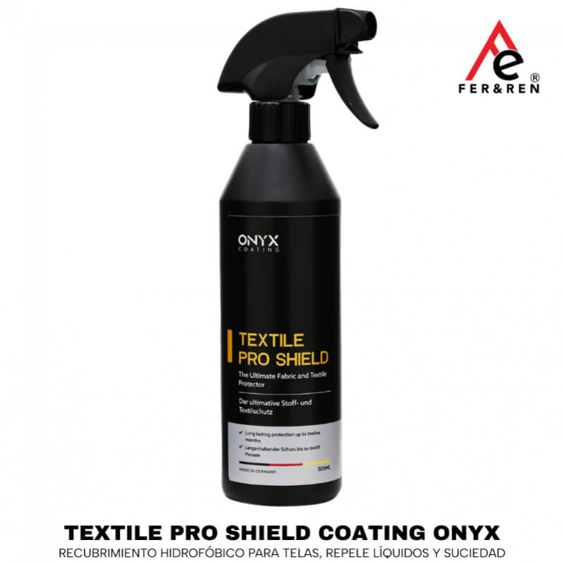 Textile Pro Shield Coating Onyx 500ml – recubrimiento hidrofóbico para telas, repele líquidos y suciedad, aplicación profesional interior | FerRen
