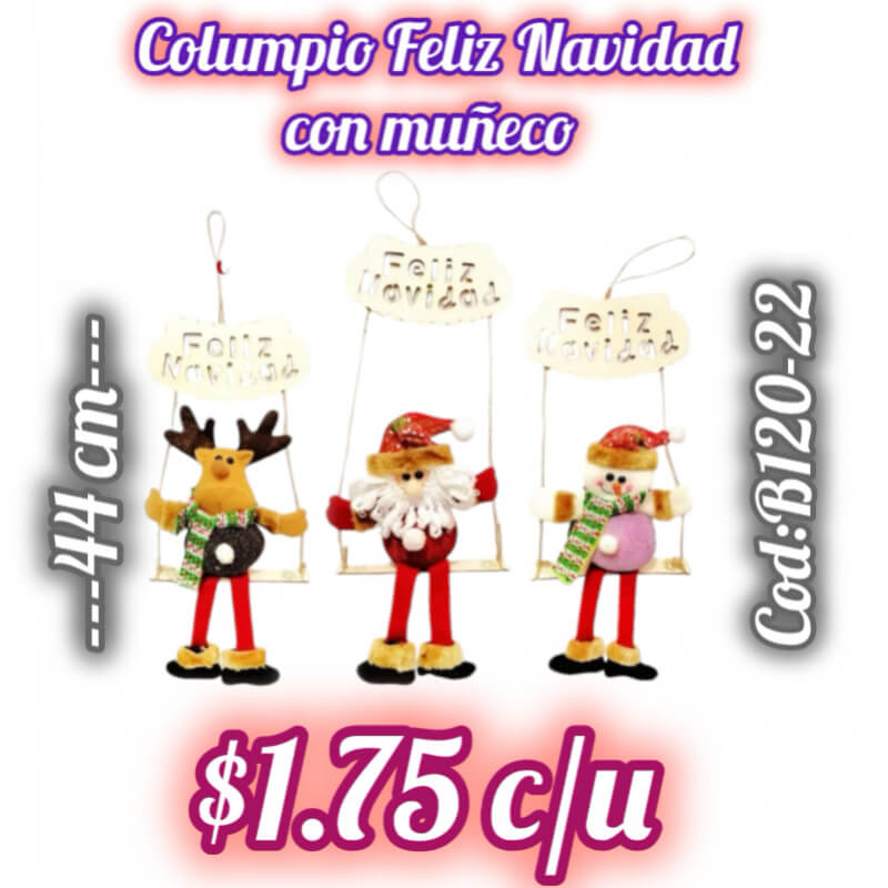 Columpio Feliz Navidad con Muñeco