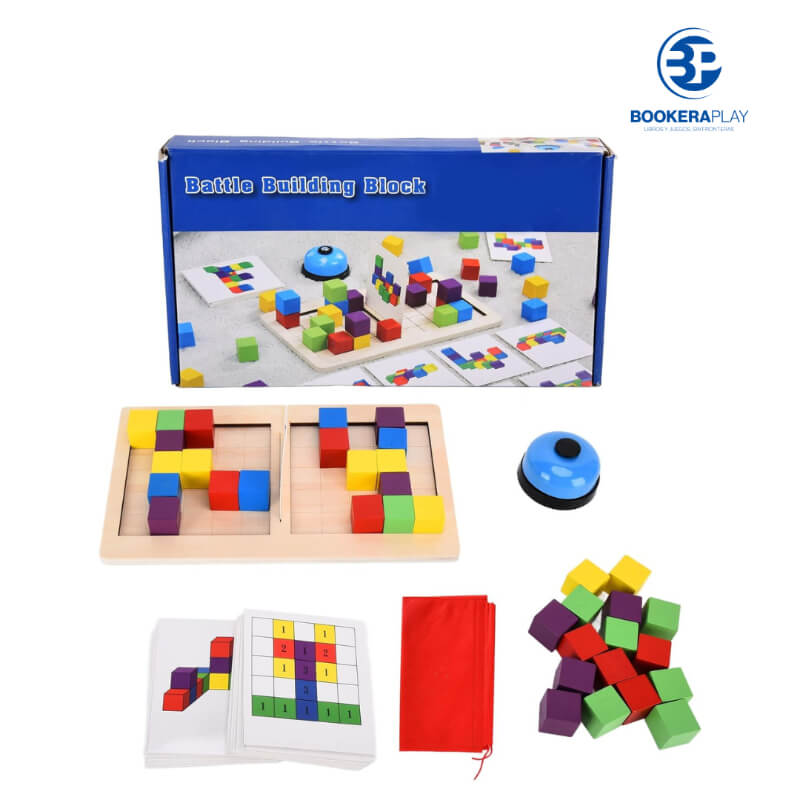 Wooden Building Blocks Toy – Juegos de Pensamiento Lógico y Creatividad Espacial para Niños