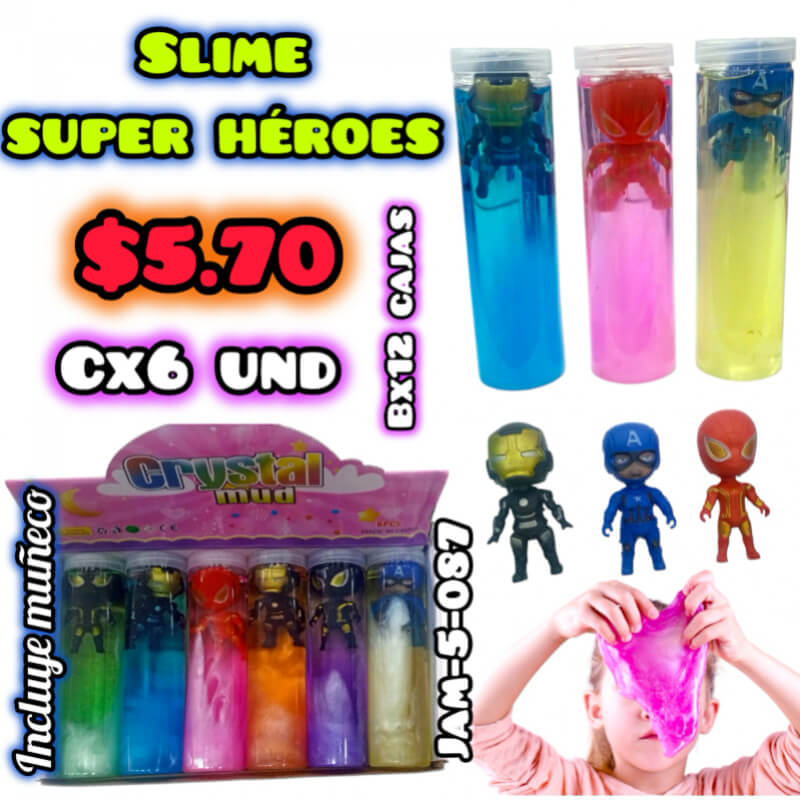 Slime de Super Héroes Cx6