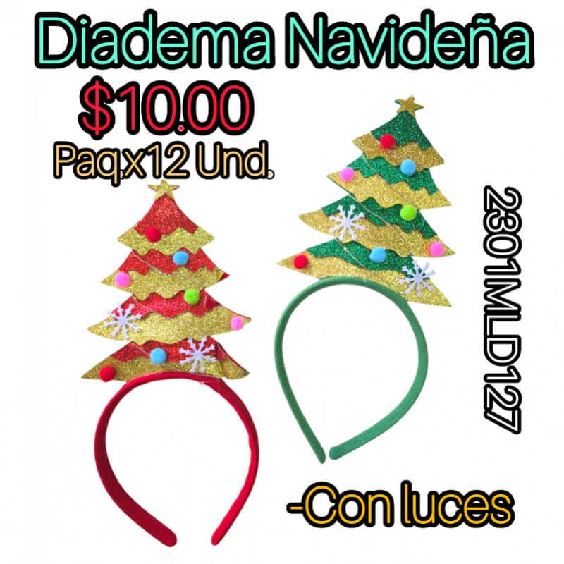 Diadema Navideña con Luces