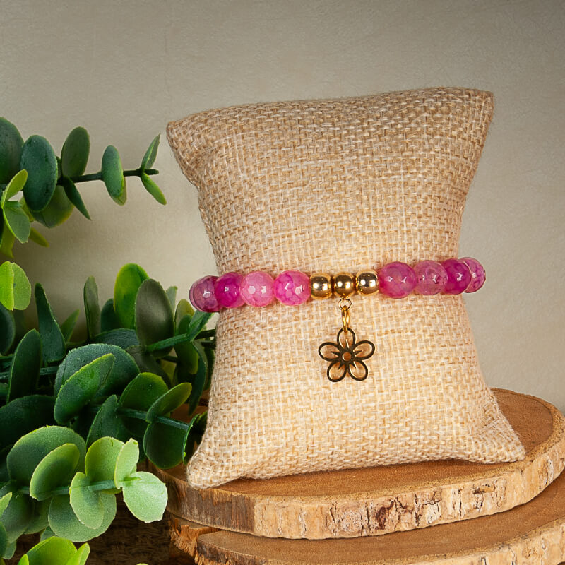 Pulsera Agata Fucsia