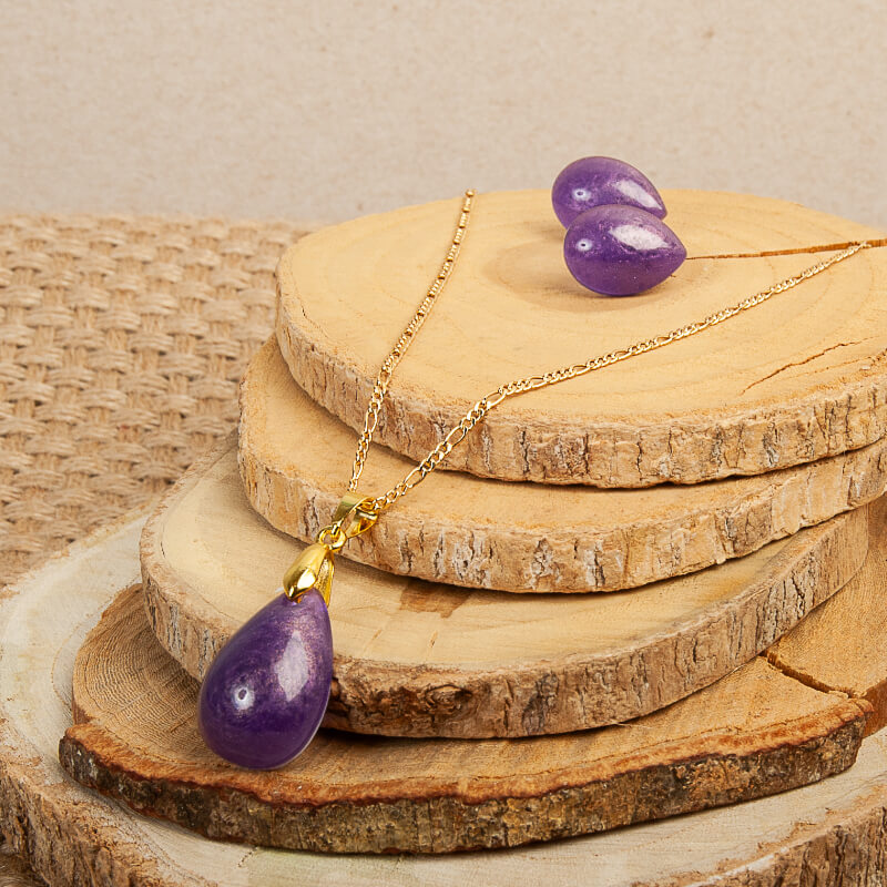 Set collar - aretes morado