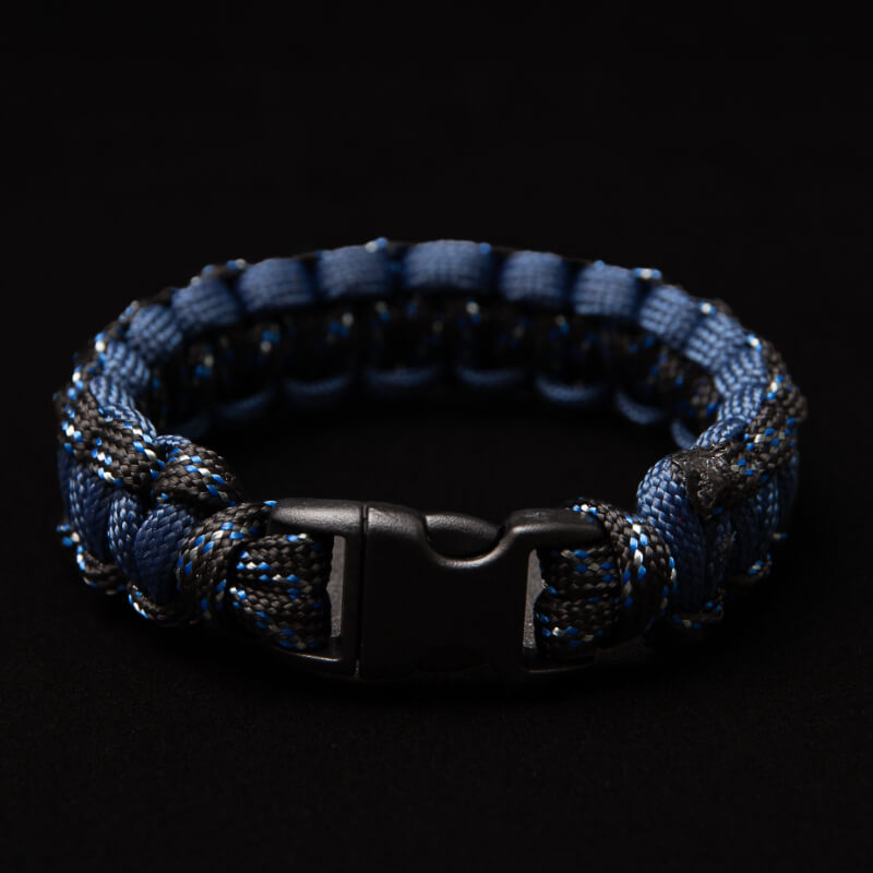 Pulsera Cordon Negro con Azul