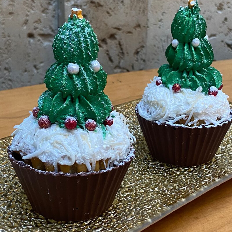 Cupcake Navideño (Base de chocolate)