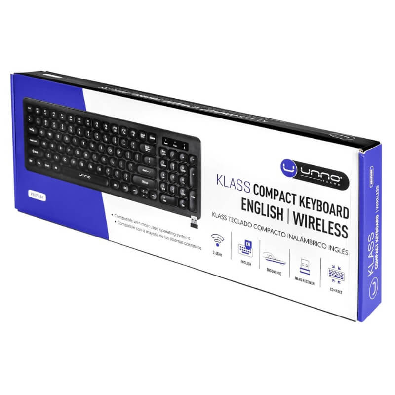 TECLADO UNNO TEKNO KLASS INALAMBRICO COMPACTO