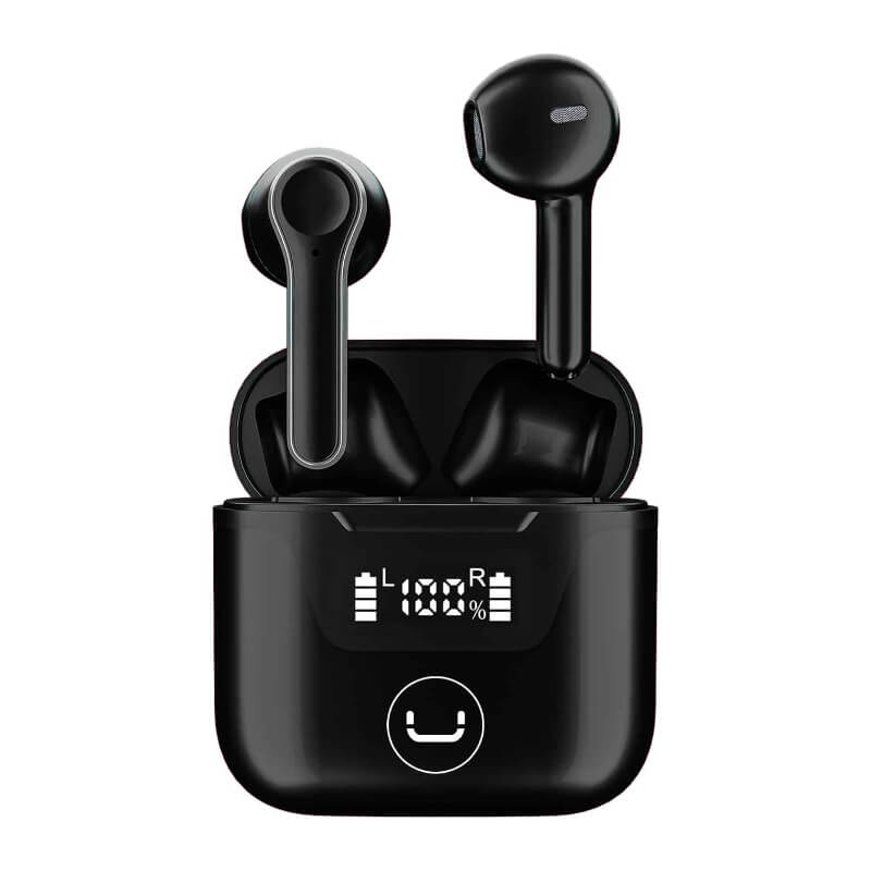 AUDIFONO CON MICROFONO UNNO TEKNO HYPER EARBUDS INALAMBRICOS TWS NEGRO