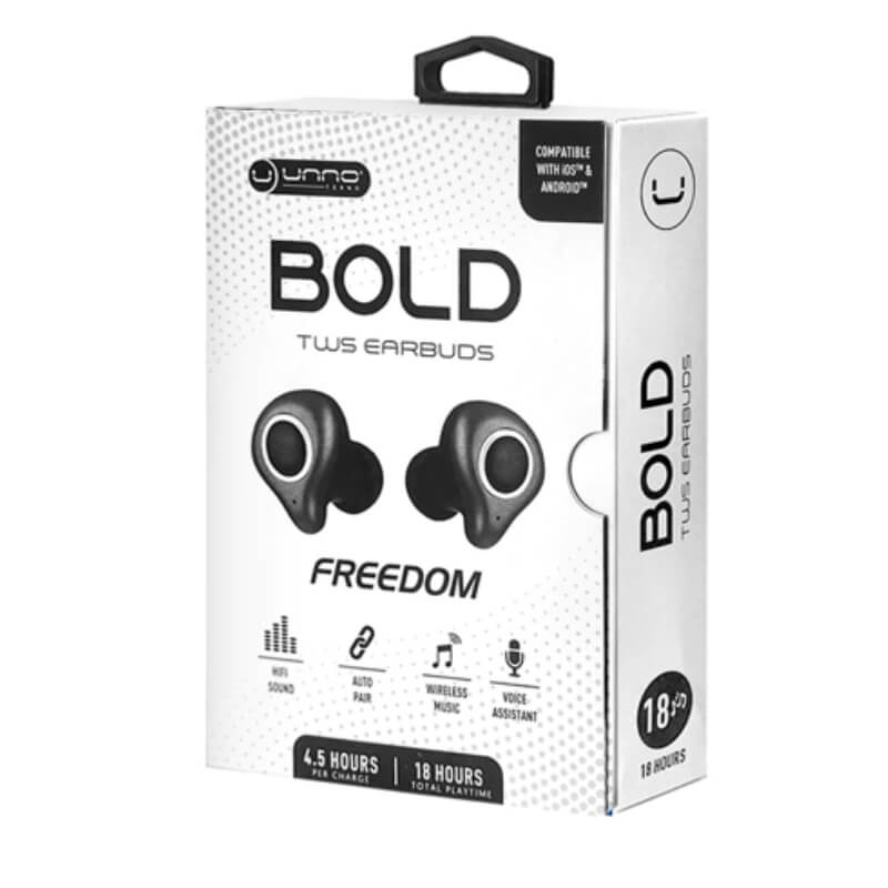 AUDIFONO CON MICROFONO UNNO TEKNO BOLD EARBUDS INALAMBRICOS TWS NEGRO