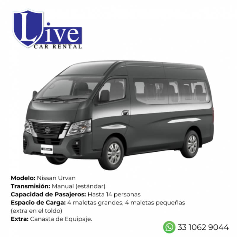 Renta de Auto Nissan Urvan en Guadalajara - Gama Van, Espacio y Confort para Grandes Grupos