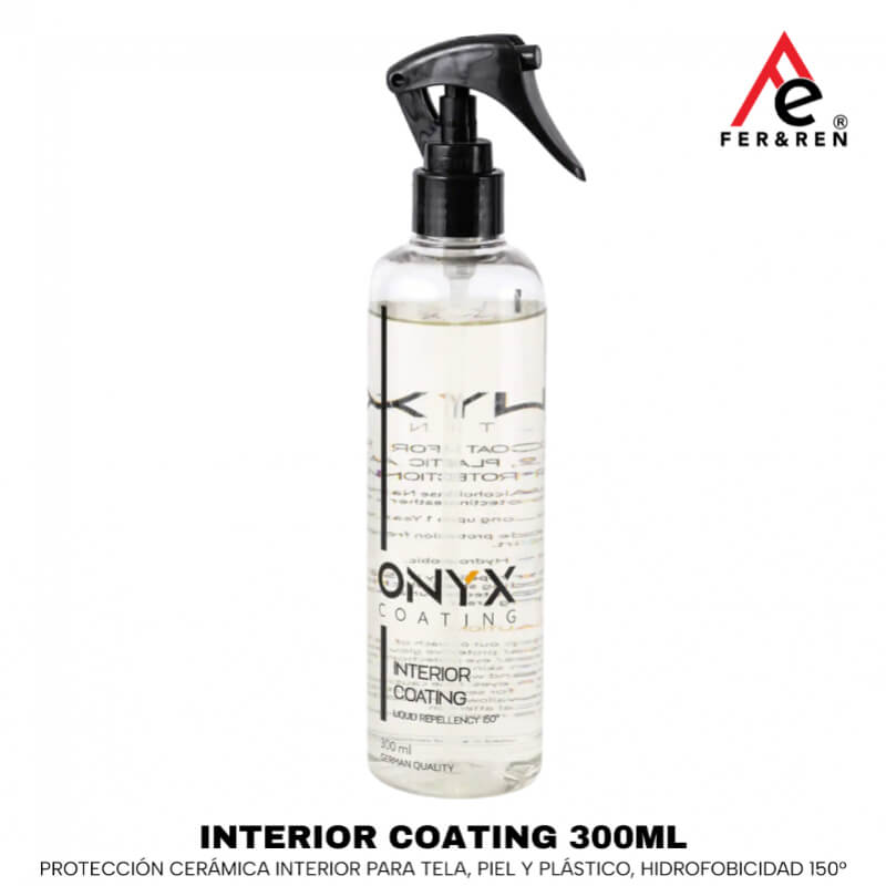 Interior Coating 300ml – protección cerámica interior para tela, piel y plástico, hidrofobicidad 150°, repelencia a manchas y aceite | FerRen
