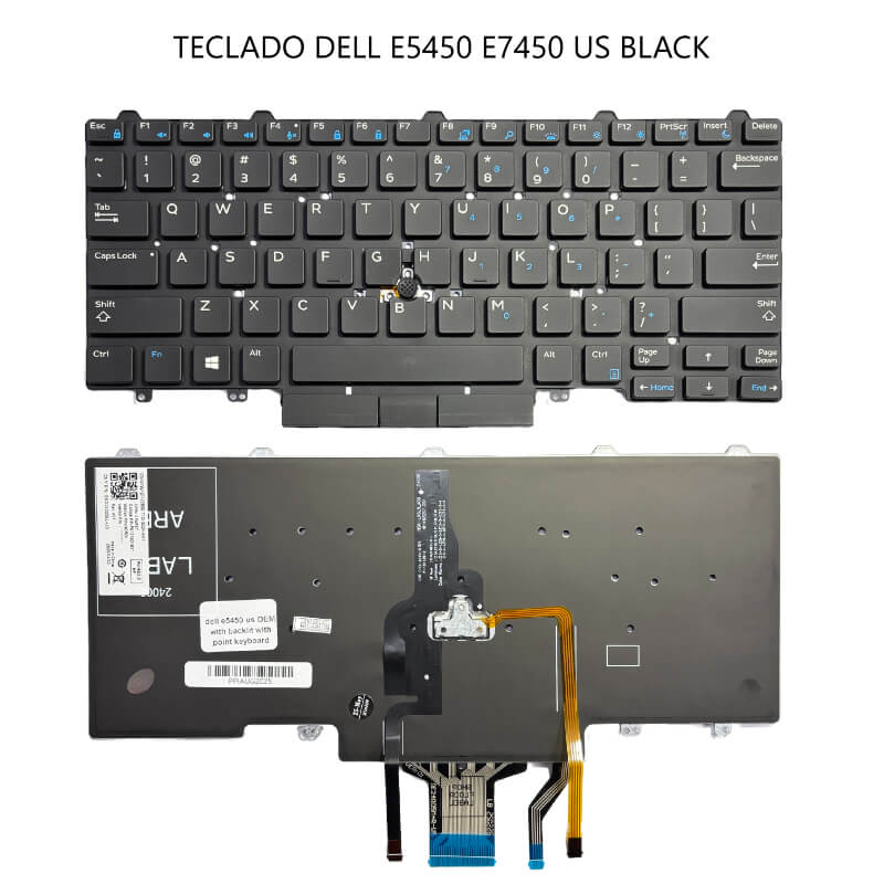 TECLADO DELL E5450 E7450 US BLACK