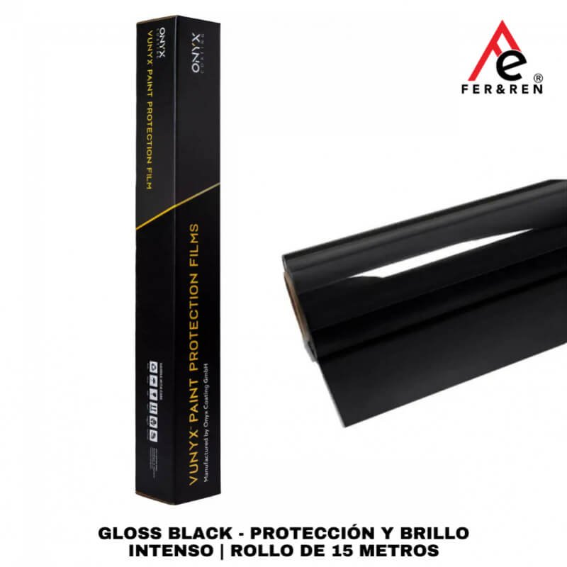 GLOSS BLACK - Protección y Brillo Intenso | Rollo de 15 Metros | Vunyx Onyx Coating