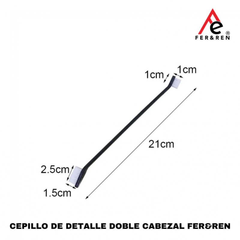 Cepillo de Detalle Doble Cabezal FER&REN – Herramienta de Limpieza Versátil para Autos