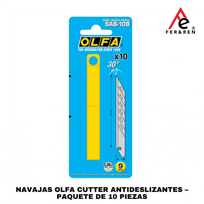 Navajas Olfa Cutter Antideslizantes – Paquete de 10 Piezas